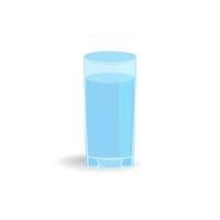 glas water met schaduw. geïsoleerde vectorillustratie op witte achtergrond. vector