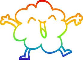 regenbooggradiënt lijntekening cartoon expressieve weerwolk vector