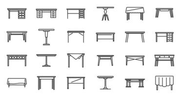 tabel pictogram overzicht vector. houten bureau vector