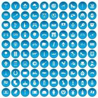 100 europa iconen set blauw vector