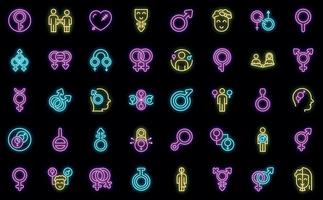 genderidentiteit pictogrammen instellen vector neon