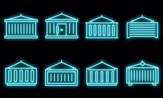 lading container pictogrammen instellen vector neon