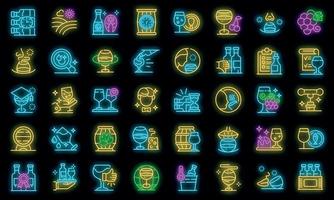 sommelier pictogrammen instellen vector neon