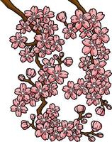 kersenbloesem bloem cartoon gekleurde clipart vector