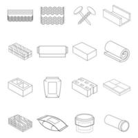 bouwmateriaal pictogrammenset overzicht vector