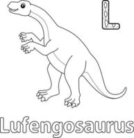 lufengosaurus alfabet abc kleurplaat l vector