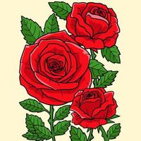 roze bloem gekleurde cartoon afbeelding vector