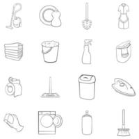huishoudelijke elementen pictogrammenset overzicht