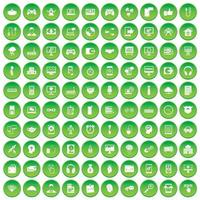 100 programmeurpictogrammen instellen groene cirkel vector