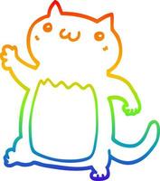 regenbooggradiënt lijntekening cartoon kat vector