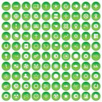 100 grafische elementen pictogrammen instellen groene cirkel vector