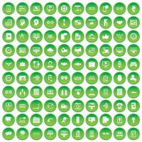 100 interfacepictogrammen instellen groene cirkel vector