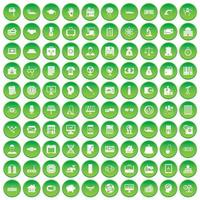 100 leningen pictogrammen instellen groene cirkel vector