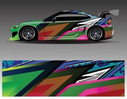 auto sticker grafische vector wrap vinyl sticker. grafische abstracte streepontwerpen voor racevoertuigen