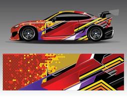 auto sticker grafische vector wrap vinyl sticker. grafische abstracte streepontwerpen voor racevoertuigen