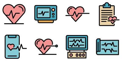 elektrocardiogram iconen vector plat