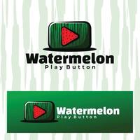 watermeloen youtube afspeelknop kunst illustratie vector