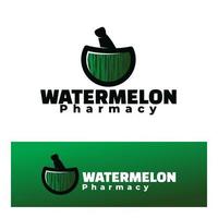 logo watermeloen apotheek kunst illustratie vector