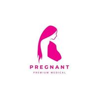zwanger logo moeder negen maanden baby vector pictogram illustratie ontwerp
