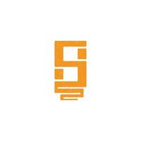 abstracte beginletter bs-logo in oranje kleur geïsoleerd op witte achtergrond toegepast voor zonne-verkoop bedrijfslogo ook geschikt voor de merken of bedrijven met de eerste naam sb vector