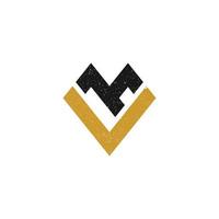 abstracte beginletter lm logo in zwart en goud kleur geïsoleerd op witte achtergrond toegepast voor de portefeuille van creatieve bedrijven logo ook geschikt voor de merken of bedrijven vector