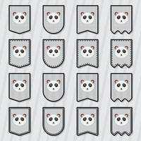 notitie sticker set met panda vector