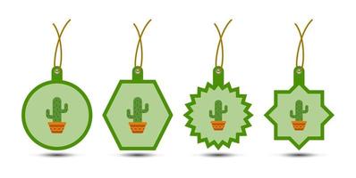 set cactuslabels met koord vector