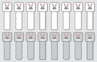 notitie sticker set met konijn vector