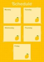 dag- en weekplanner met citroen vector