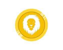 gouden munten met leeuwenkop erin vector