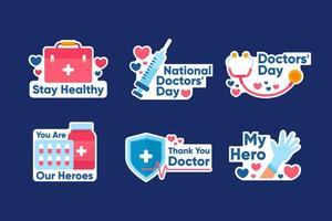 nationale doktersdag stickers collectie set vector