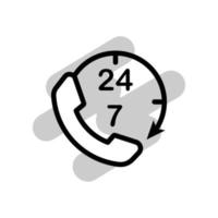 illustratie vectorafbeelding van 24-7 label icon vector