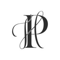 ph, pk, monogram-logo. kalligrafisch handtekeningpictogram. bruiloft logo monogram. moderne monogram symbool. koppels logo voor bruiloft vector