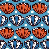 leuke zomerse marine print met schelpen vector