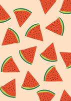 watermeloen fruit patroon vectorillustratie vector