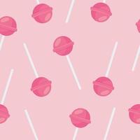 naadloos patroon met roze lolly. vectorillustratie. voor wenskaarten, posters, banners, de kaart, bedrukking op de verpakking, bedrukking op kleding, stof, behang. vector