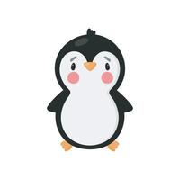 schattige pinguïn. cartoon-stijl. vectorillustratie. voor kaarten, posters, banners, boeken, bedrukking op de verpakking, bedrukking op kleding, stof, behang, textiel of servies. vector