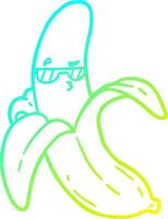koude gradiënt lijntekening cartoon banaan vector
