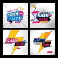 flash sale social media posts sjabloon vector