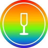 champagnefluit circulair in regenboogspectrum vector