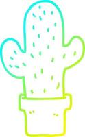 koude gradiënt lijntekening cartoon cactus vector