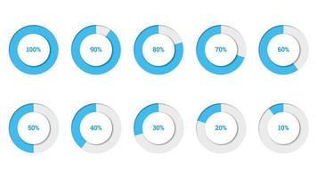 percentage infographics vectorillustratie in de vorm van een platte cirkelring vector