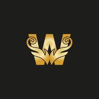 gouden luxe letter w-logo. w-logo met vectorbestand in sierlijke stijl. vector