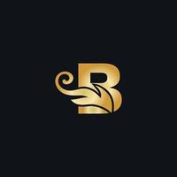 gouden luxe letter b-logo. b-logo met vectorbestand in sierlijke stijl. vector