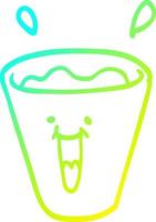 koude gradiënt lijntekening cartoon happy drinks vector