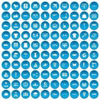 100 logistieke en levering iconen set blauw vector