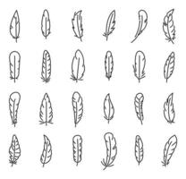 veren pictogrammen instellen eenvoudige vector. gladde pluim vector