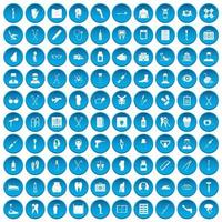 100 medische zorg iconen set blauw vector