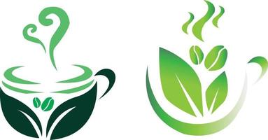 logo koffiecafé voor uw bedrijf, groene koffie logo vector