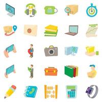 levering iconen set, cartoon stijl vector